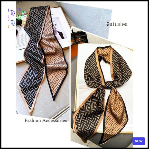 Long Skinny Satin Scarf Elegant Versatile Accessory All Seasons Chic - Picture 7 of 8